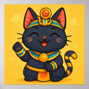Bastet Cat   Ägyptische Göttin   Niedliches Ägypte Poster