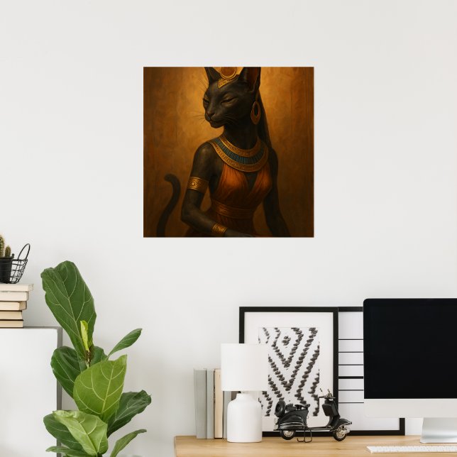 Bastet Cat Goddess Egyptian Wall Poster (Heimbüro)