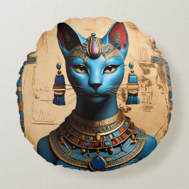 Bastet der alte ägyptische Gott Rundes Kissen