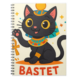 Bastet Egypdess Spiral - Whimsical Feline Notizblock