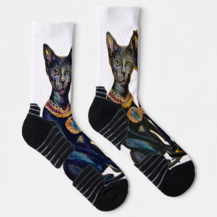Bastet Egyptian Cat Goddess Maureen Girard Socks Socken