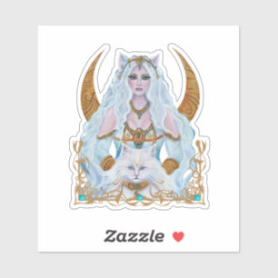 Bastet Egyptian Goddess art von Renee Lavoie Aufkleber