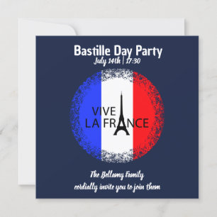 Bastille Day 14. Juli Feier Einladung