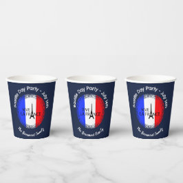 Bastille Day 14. Juli Feier Pappbecher