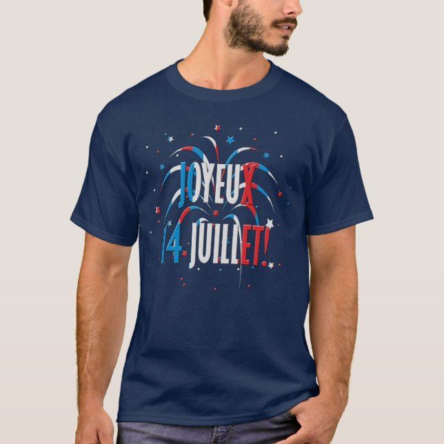 Bastille Day Joyeux 14 Juillet T-Shirt (Vorderseite)