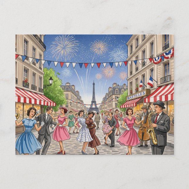Bastille Day Postkarte (Vorderseite)