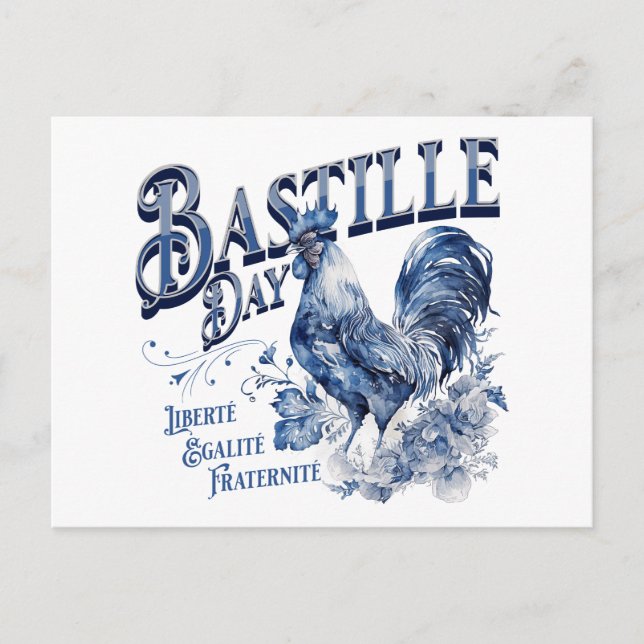 Bastille Day Rooster Postkarte (Vorderseite)