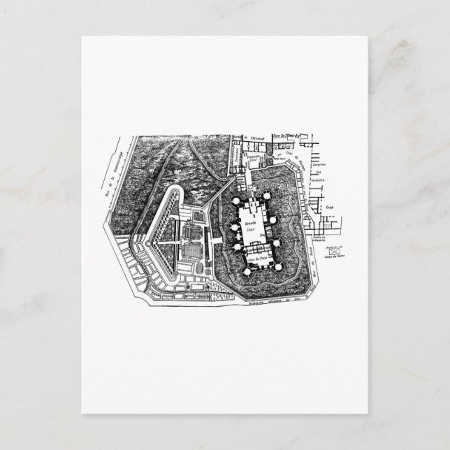 Bastille Karte von 1798 (Vorderseite)
