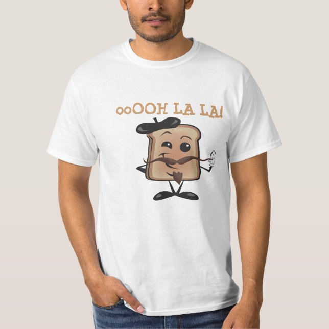 Bastille-Tag Cartoon des französischen Toasts T-Shirt (Vorderseite)