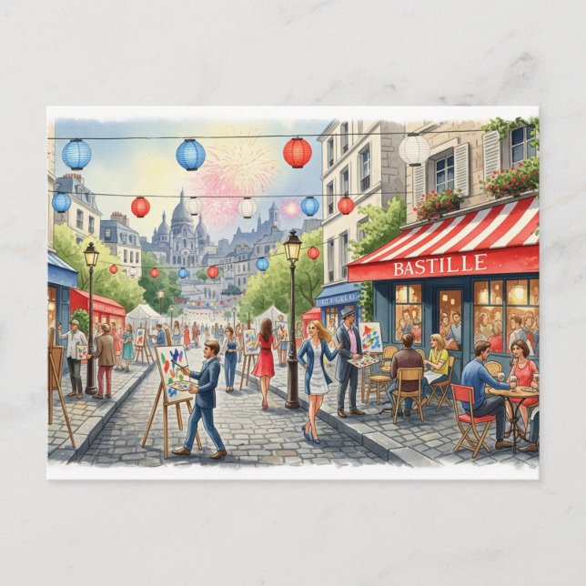 Bastille-Tag Postkarte (Vorderseite)