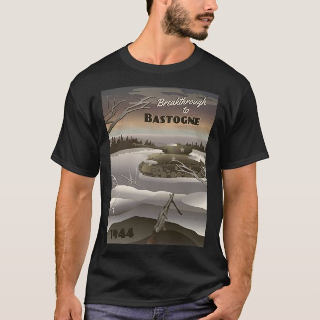 Bastogne 1944 - Battle of the Bulge Travel Poster  T-Shirt (Vorderseite)