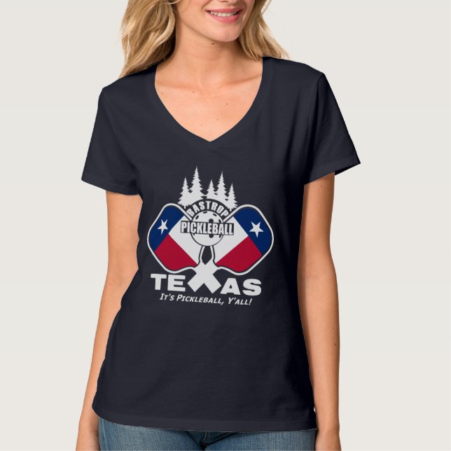 Bastrop Pickleball - T-shirt Texas (Devant)
