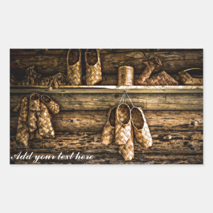 Bastschuhe an der Wand Rechteckiger Aufkleber