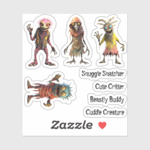 Basty Buddy und Freund-Monster 1 Aufkleber