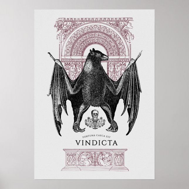 Bat Animal Mandala Door Poster (Vorne)