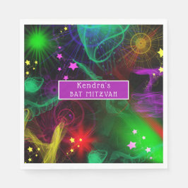 Bat/Bar Mitzvah Neon Paint Spritzer Serviette