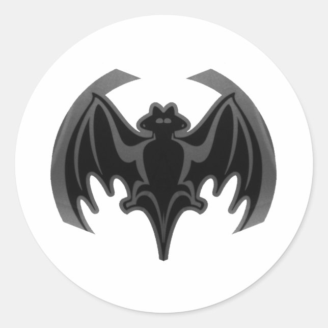 Bat Black Inv The MUSEUM Zazzle Geschenke Runder Aufkleber (Vorderseite)