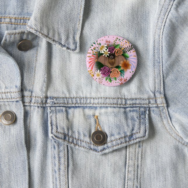 Bat-Blume Botanisch-florale Button (Beispiel)