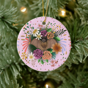 Bat-Blume Botanisch-florale Keramik Ornament