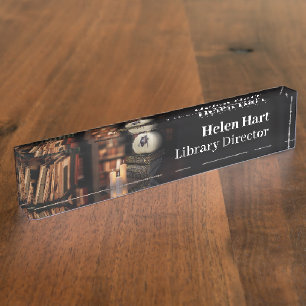 Bat, Book and Candle   Spooky Desk Namplate Namensplakette
