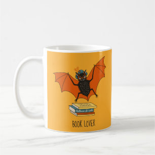 Bat Book Lover Funny Halloween Kaffeetasse