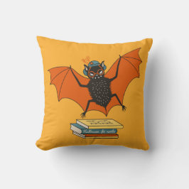Bat Book Lover Funny Halloween Kissen