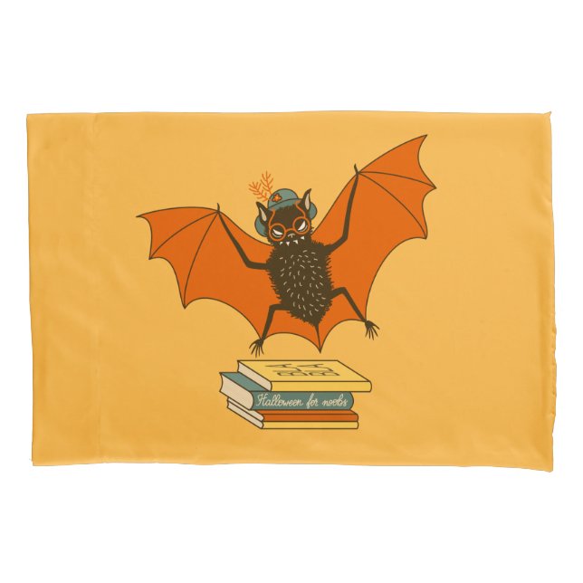 Bat Book Lover Funny Halloween Kissenbezug (Vorderseite)