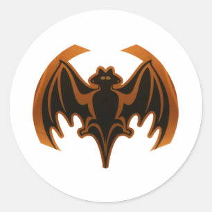 Bat Brown The MUSEUM Zazzle Geschenke Runder Aufkleber