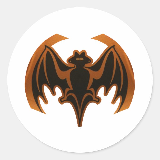 Bat Brown The MUSEUM Zazzle Geschenke Runder Aufkleber (Vorderseite)