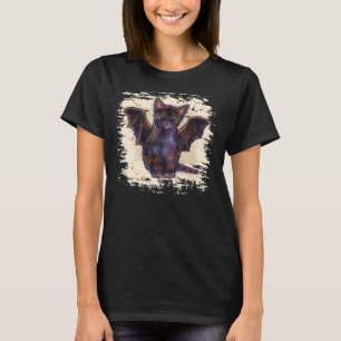 Bat Cat Halloween Spooky gruselig, aber Niedlich F T-Shirt