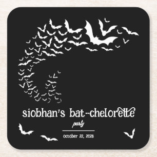 Bat-chelorette Halloween Thema Junggesellinnenabsc Rechteckiger Pappuntersetzer