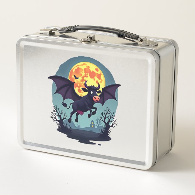 Bat Cow at Midnight Metall Brotdose (Vorderseite)
