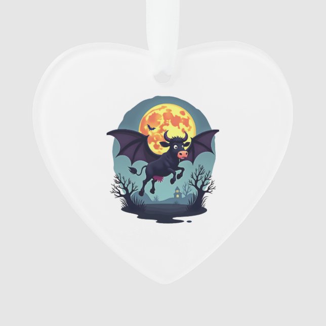 Bat Cow um Mitternacht Ornament (Vorderseite)