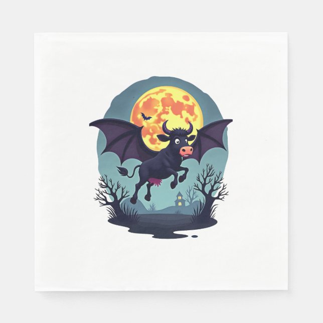 Bat Cow um Mitternacht Serviette (Vorderseite)
