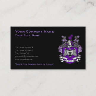 Bat Crest Purple - Carte de visite (Personnaliser)