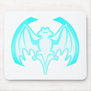 Bat Cyan Inv the MUSEUM Zazzle Geschenke Mousepad
