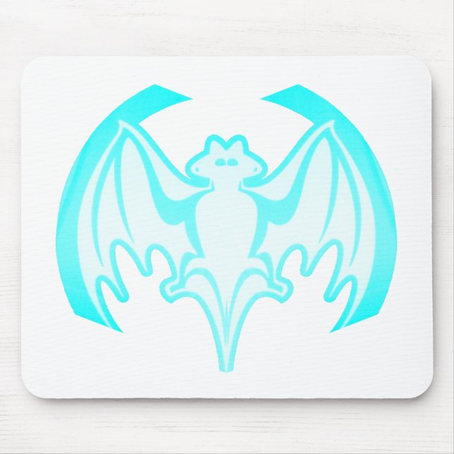 Bat Cyan Inv the MUSEUM Zazzle Geschenke Mousepad (Vorne)