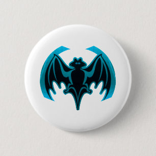 Bat Cyan The MUSEUM Zazzle Geschenke Button