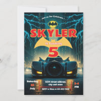 Bat Editable Einladung, Superheld Birthday Einladu