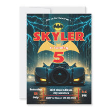 Bat Editable Invitation, Superhero Invitation d'an