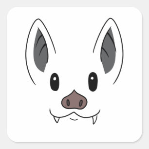 Bat Face Quadratischer Aufkleber
