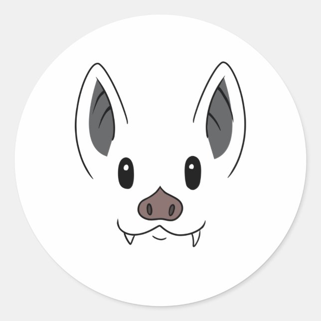 Bat Face Runder Aufkleber (Vorderseite)