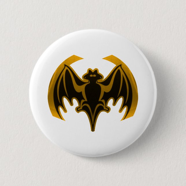 Bat Gold Das MUSEUM Zazzle Geschenke Button (Vorderseite)