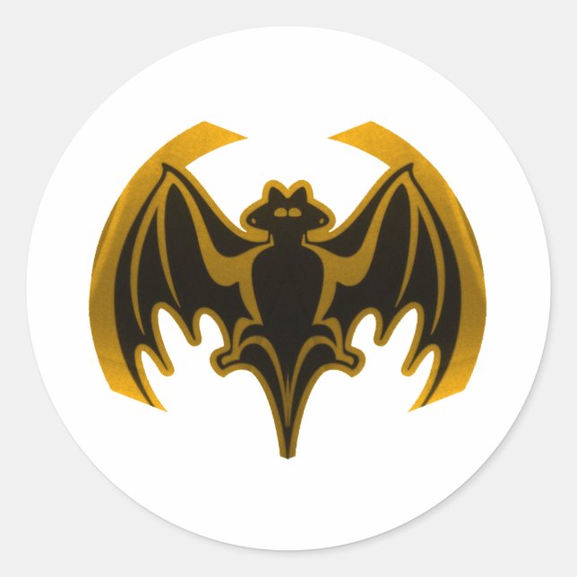 Bat Gold Das MUSEUM Zazzle Geschenke Runder Aufkleber (Vorderseite)