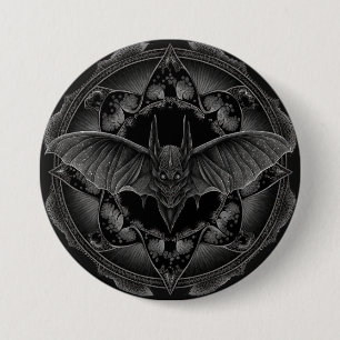 Bat Gothic Dark, Ai Generated Design Button