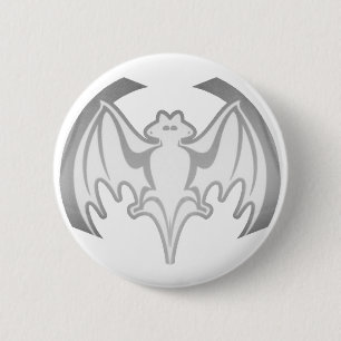 Bat Gray Inv MUSEUM Zazzle Geschenke Button