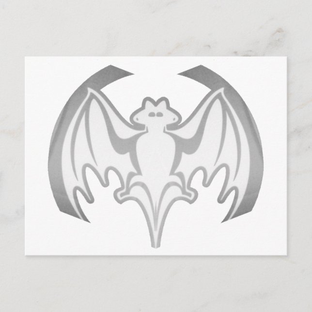 Bat Gray Inv MUSEUM Zazzle Geschenke Postkarte (Vorderseite)
