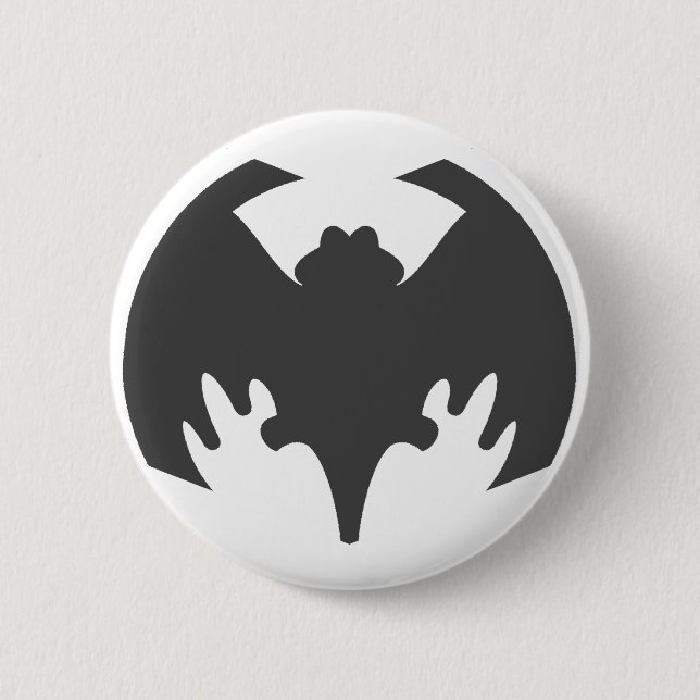 Bat Gray The MUSEUM Zazzle Geschenke Button (Vorderseite)