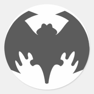 Bat Gray The MUSEUM Zazzle Geschenke Runder Aufkleber