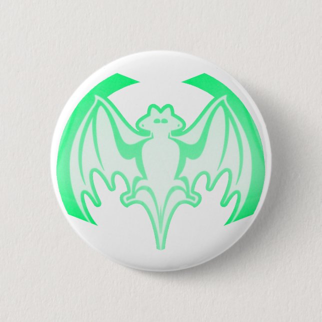 Bat Green Inv MUSEUM Zazzle Geschenke Button (Vorderseite)